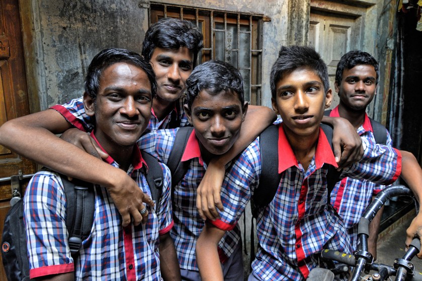 Schoolboys at informal urbanisation, Mumbai, India, 2013 (Photo: R.R.)